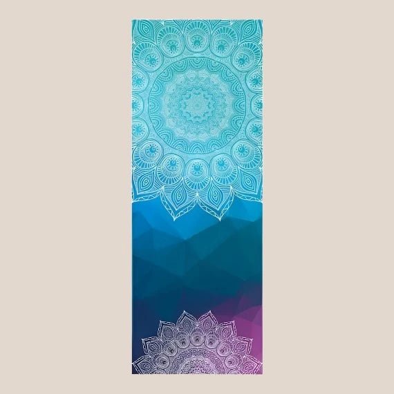 Anti-Slip Yoga Towel with Anti-Bacterial Fabric Yoga Accessories Awakening Ride Blue  