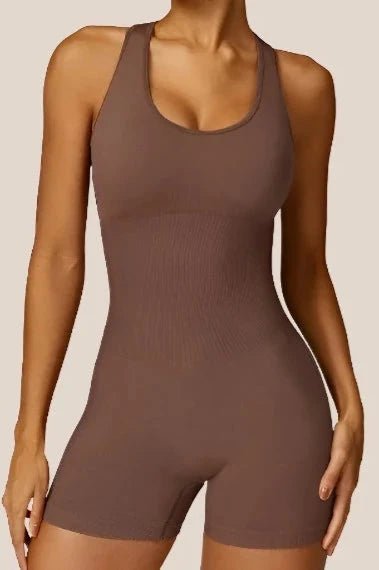 Cozy and Seamless Yoga Jumpsuit Yoga Clothing Awakening Ride Brown S 