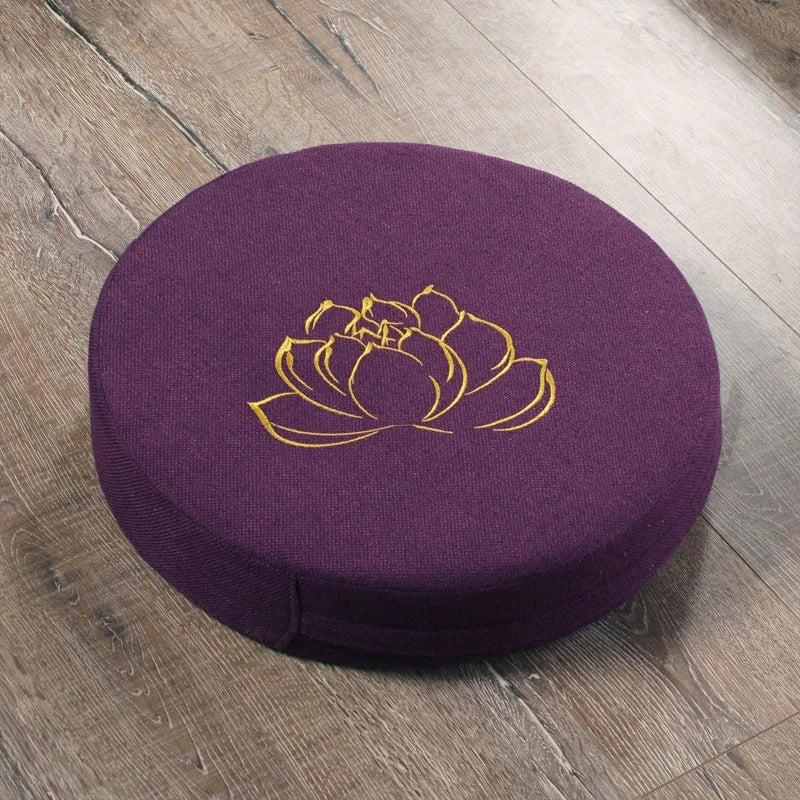 Handmade Linen Meditation Pillow Yoga Mats & Props Awakening Ride Dark Purple 40cm 