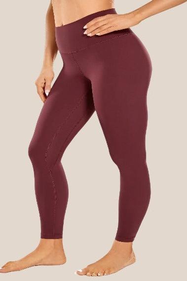 High-Waist Yoga Leggings Yoga Clothing Awakening Ride Dark Red US XXS(00) 