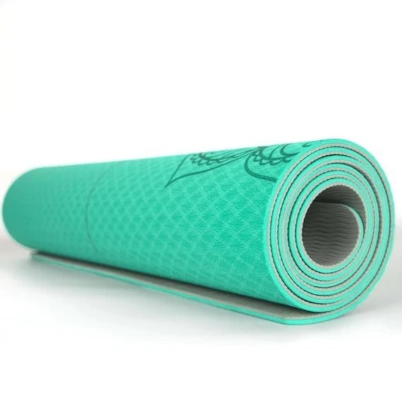 Super Comfortable TPE Yoga Mat Yoga Mats & Props Awakening Ride Light Turquoise  