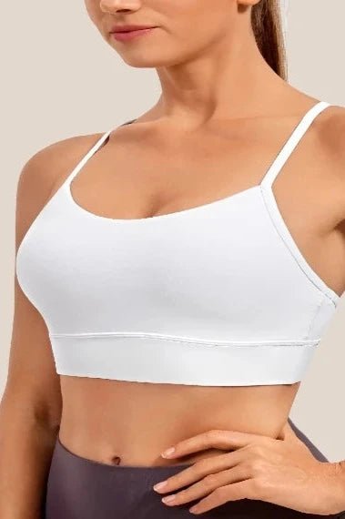 Women Y-Back Racerback Sport Bra Yoga Clothing Awakening Ride White X-Small 